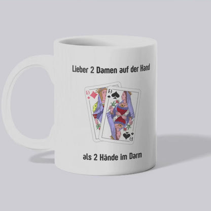 2 Damen auf der Hand Tasse