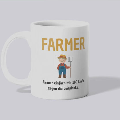 Farmer einfach mit 180 km/h gegen die Leitplanke - Tasse