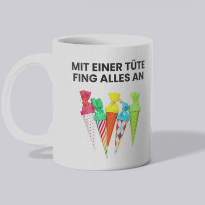 Tüte fing alles an Tasse